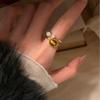 Tiger's eye stone rhinestone double-layer ring design retro index finger ring, no color loss texture ring