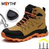 High-top Men Work Boots Steel Toe Shoes Puncture-Proof Safety Boot Protection Shoes Security Indestructible Shoes Wear-resistant