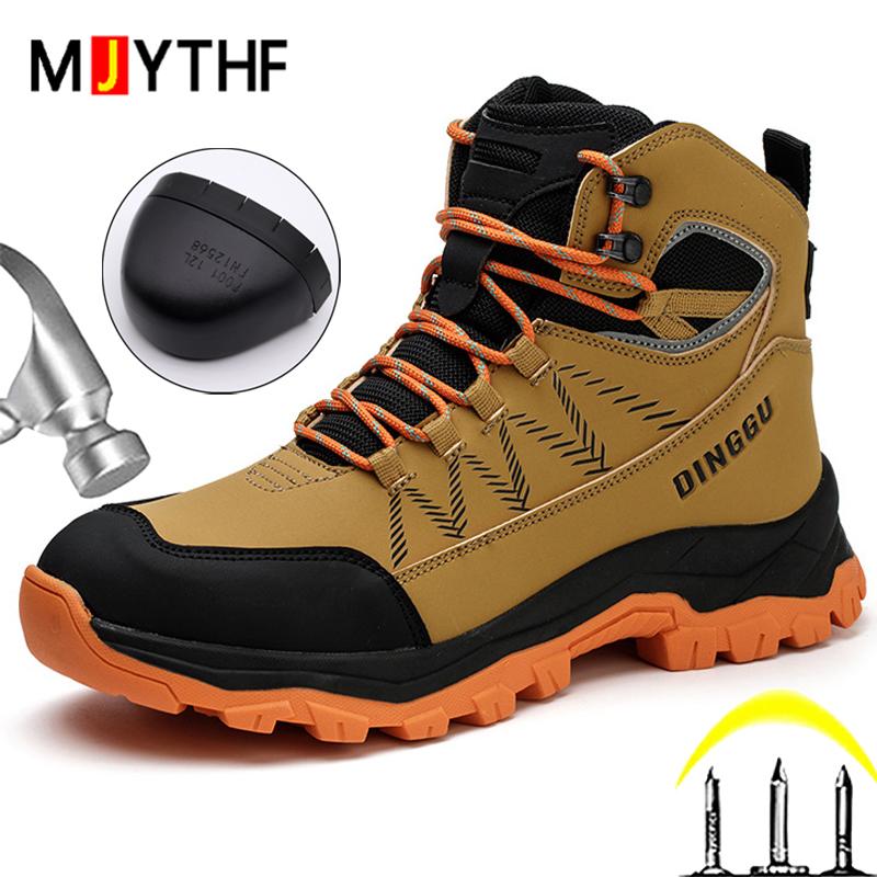 High-top Men Work Boots Steel Toe Shoes Puncture-Proof Safety Boot Protection Shoes Security Indestructible Shoes Wear-resistant
