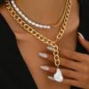 Personalized Retro Baroque Pearl Pendant Necklace - Simple Pearl Clavicle Chain