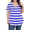 Women's Printing Large Size V-neck Top Loose Pocket T-shirt