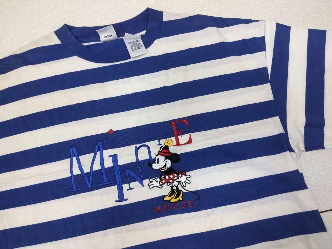 

[USED] Disney Store Minnie Mouse Striped Large Logo Oversized T-Shirt