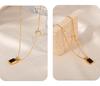 Retro Acrylic Pendant Necklace: Influencer-Style Gold-Plated Titanium Steel Chain for Women