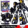 Mini Force 7 Super Agent King Power Patrol Transforming Robot Toy Model