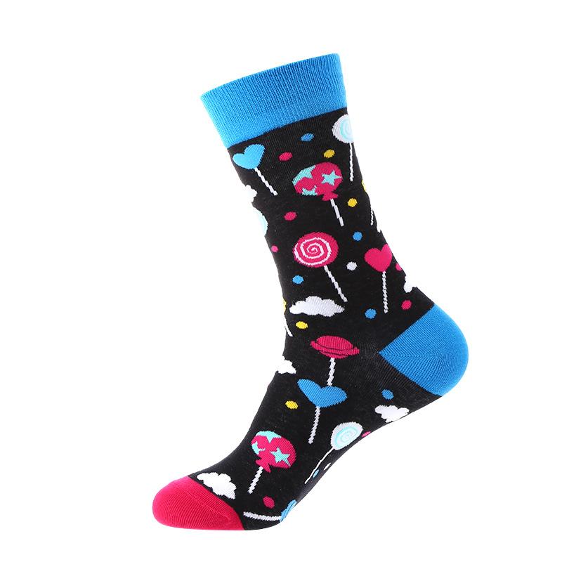 Cartoon Fruit Animal Cake Flower Mixed Colors, Pure Cotton, INS Fashion Brand, Net Red, Casual Fashion Socks for Men and Women