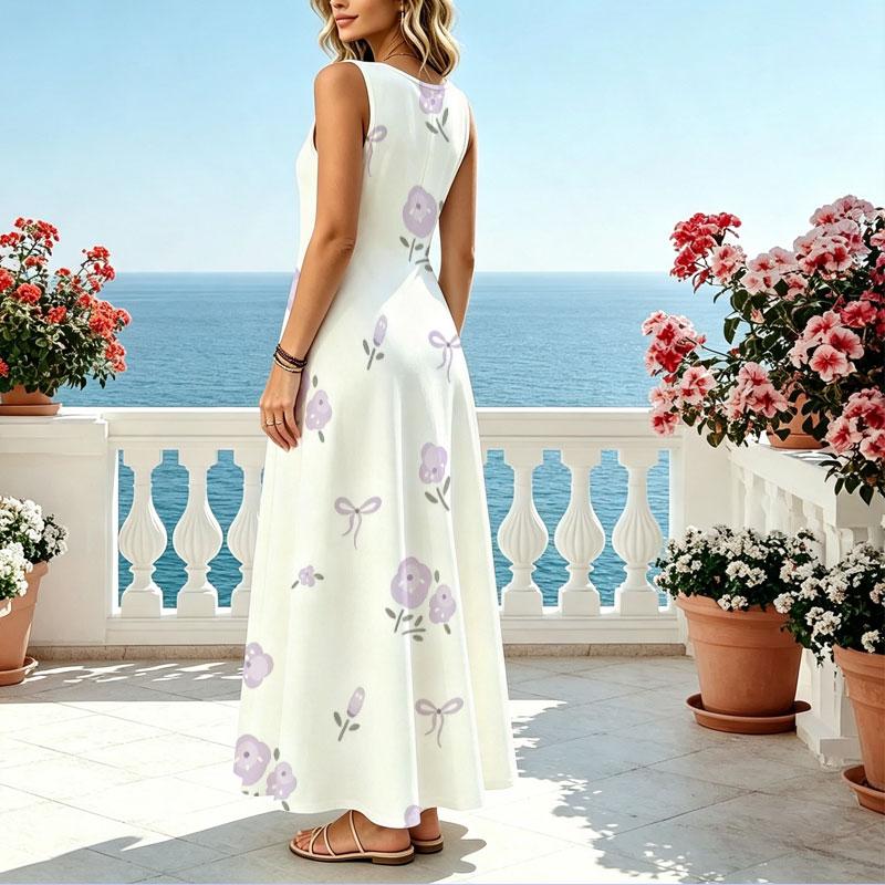 Women's Sleeveless Tank Maxi Dress Soft & Lightweight,Loose Fit for Daily Commute,Beach Vacation,Casual Wear & Travel Photoshoots,Versatile & Stylish