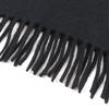Great HERMES Logo embroidered fringe extra large shawl stole black cashmere Used