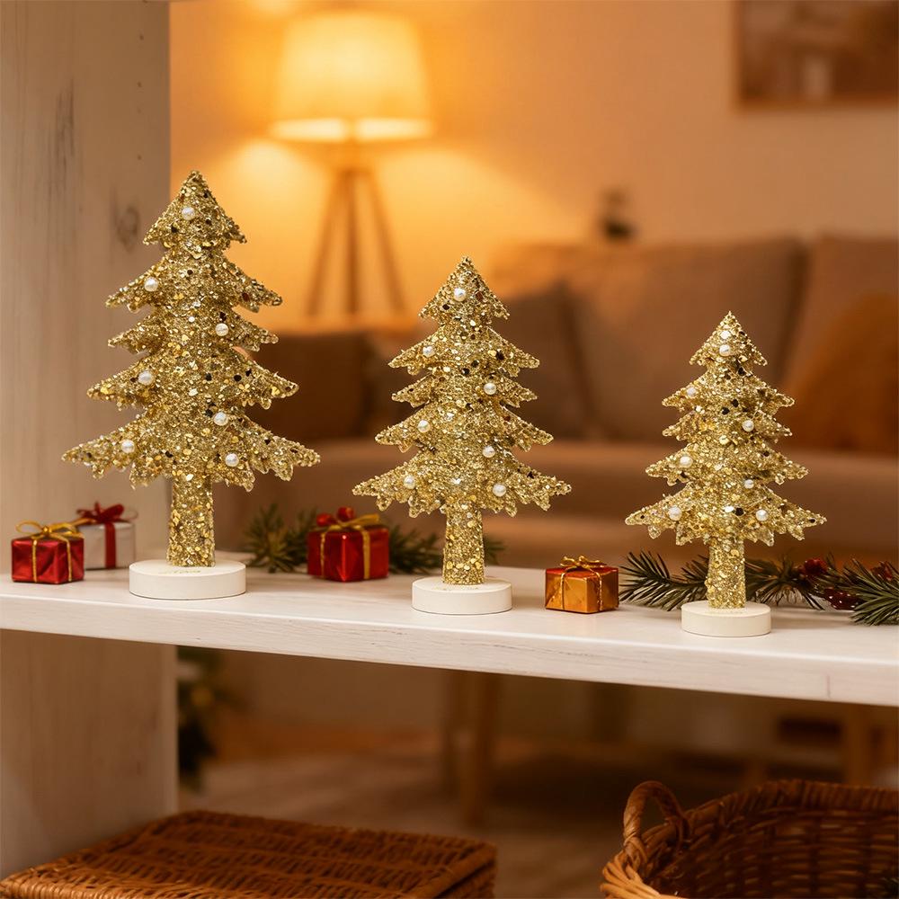 Mini Sınır Ötesi Kumaş Yılbaşı Ağacı Süsü - Masaüstü Dekorasyonu & Hediye