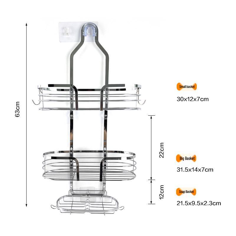 Non-Drill Bathroom Shower Rack Organizer for Toiletries