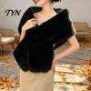 Multi-functional Winter Scarf Women's Faux Fur Shawl, Plush Collar Wrap, Soft Solid Color Breathable Casual Daily Accessory Colder Warm Wrap