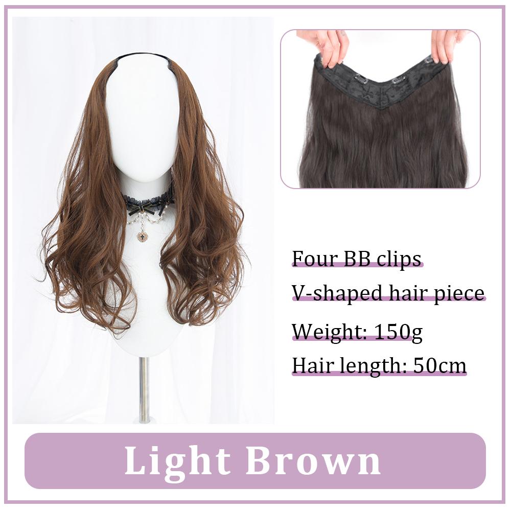 Long Wavy Synthetic Hair Extensions 4 Clip In One Piece Hair Wigs For Women Synthetic Clip On Hair Extensions