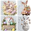 Easter Bunny Egg Silicone Molds Rabbit Easter Egg Fondant Mold Cake Decorating Tools Cupcake Topper Chocolate Candy Craft Gum Paste Polymer Clay