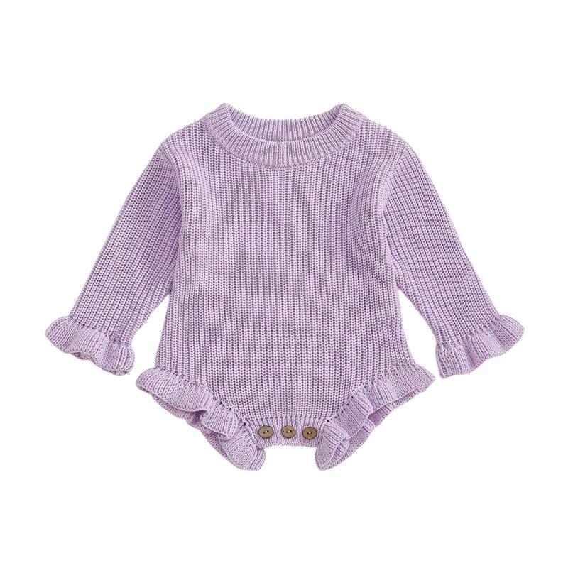 Neugeborenes Baby Mädchen Junge Pullover Strampler Baumwolle Weich Gestrickt Overall Einfarbige Warme Herbst Winter Weihnachten Kleidung
