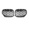 Compatible Black Chrome Kidney Grille for 2020-2022 BMW X1 F48/F49