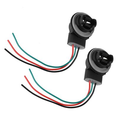 X AUTOHAUX Car Bulb Socket Female Adapter 3157 T25 Car Bulb Brake Lamp Replacement 2pcs