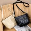 Guangzhou Luggage Fashion High Sense Shoulder Leather Messenger Bag, Woven Messenger Bag Women's Versatile Dumpling Bag