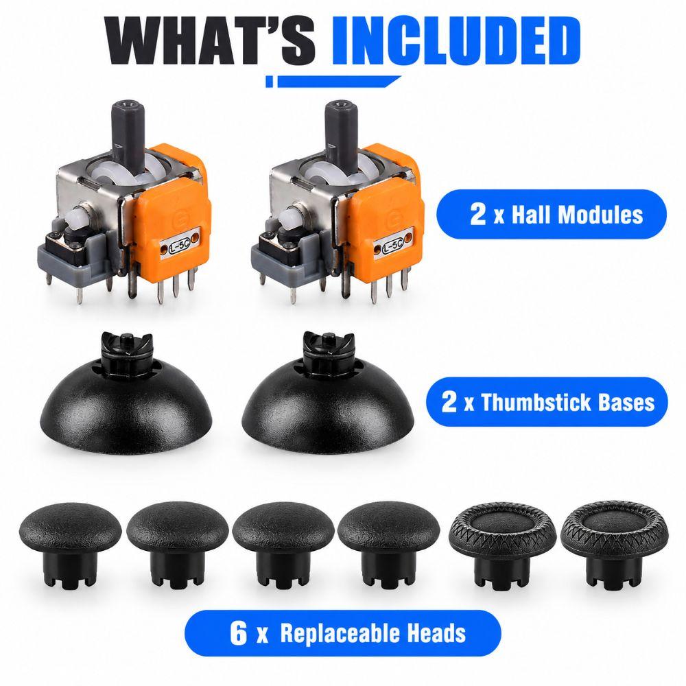 Three Height Options Hall Effect Joystick Kit for PS5 Controller Thumbstick Customization