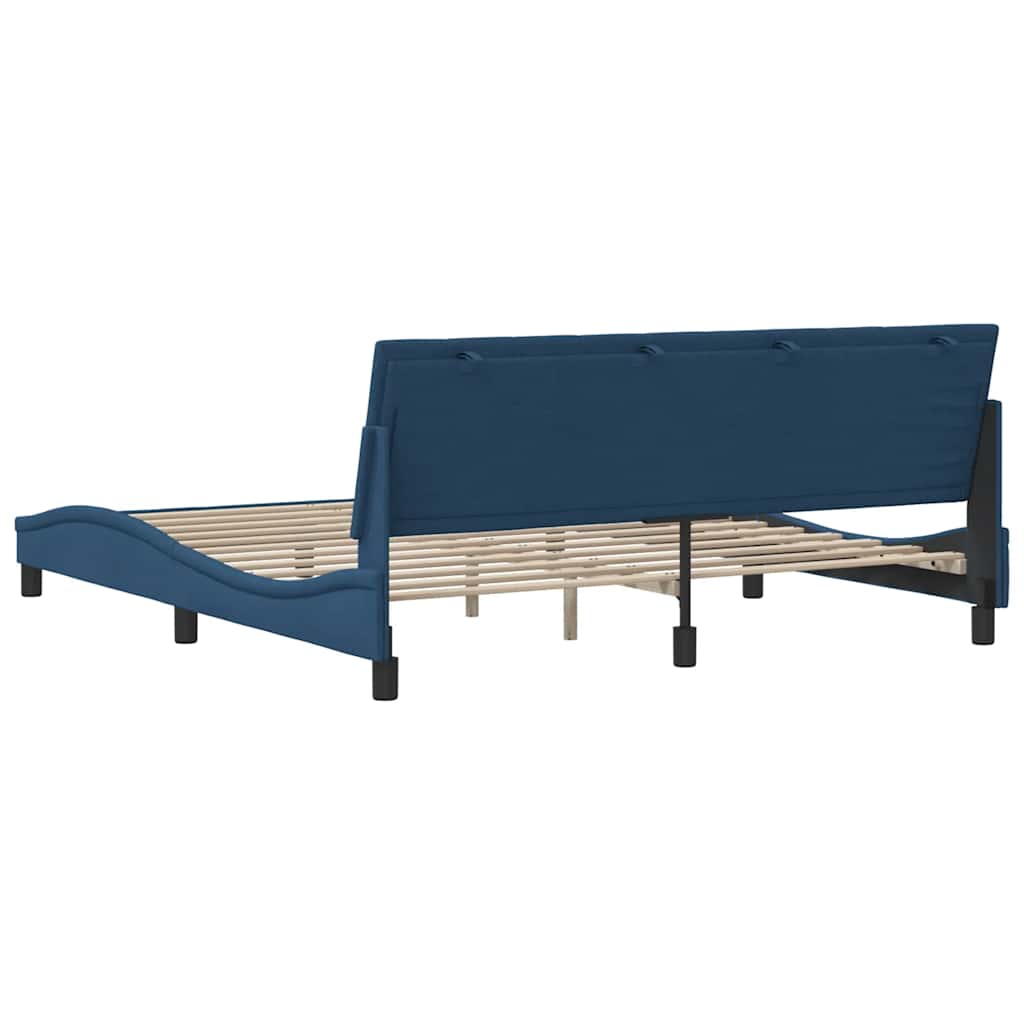 Bed Frame without Mattress  Hanko  Blue 180 x 200 cm Fabric