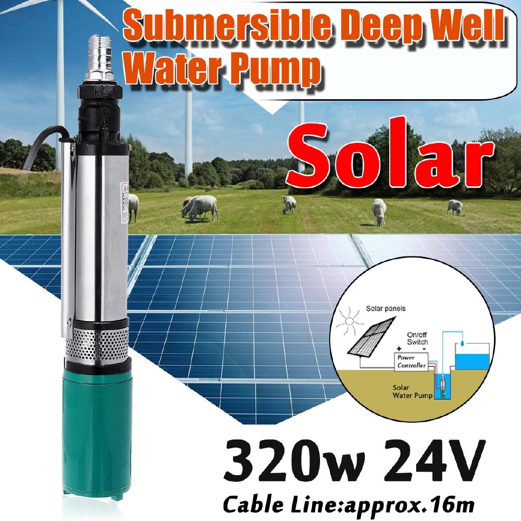 24V 5000/h DC 25m Professional Submersible Solar Water Pump Deep Well Irrigation Garden Home Agricultural High Power 320w