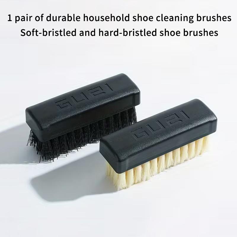

1 Pair Of Nylon Shoe Brushes, With Soft And Hard Bristles Suitable For Deep Cleaning, A Durable Household Shoe Care Tool. A