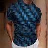 Summer Round Neck 3D Woven Pattern Print Top Fashionable Casual Short Sleeved Men's T-shirts