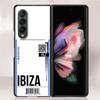 Zfold4 Case For Samsung Galaxy Z Fold3 Z Fold 3 5G Hard Slim Ultra-thin Shell Fly Ticket AIR Tickets Travel Label Country