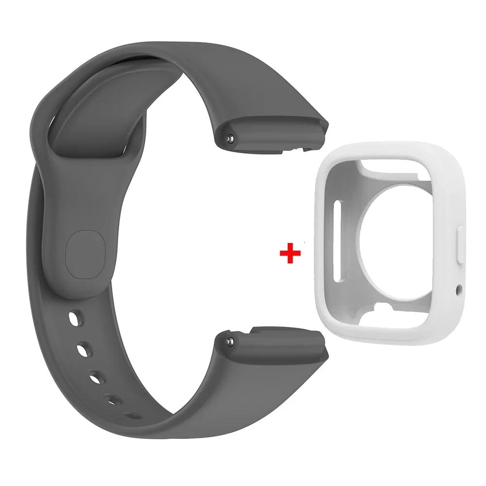 Silicone Strap For Redmi Watch 3 Active/Lite Bracelet Watchband + Protective Case Shell