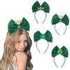 Festival Bowknot Headband with Shamrock Embellishments Hair Decoration for Patrick's Day and Other Festival Event