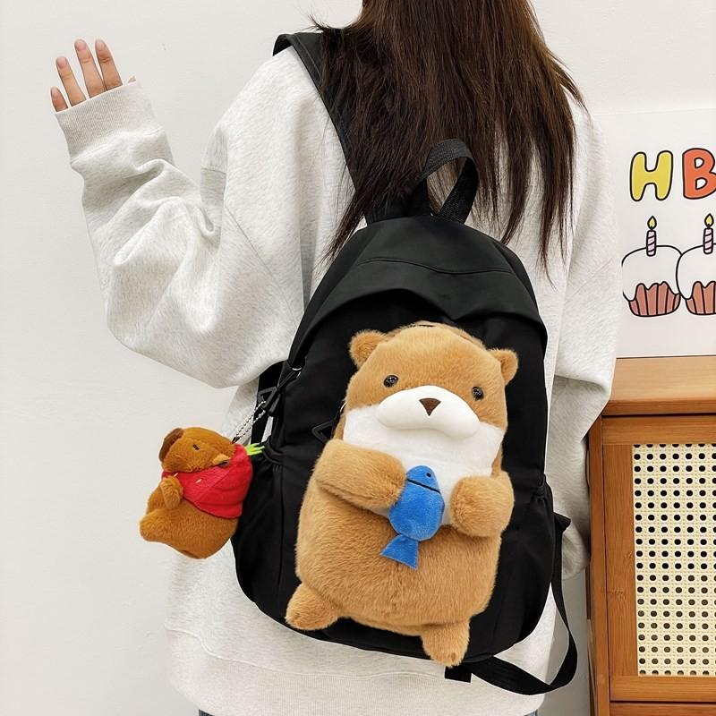 School Spacious Nylon Bag For Toddlers With Cute Animal Design And Fit Comfortable