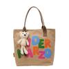 Letter large-capacity canvas bag women's new portable shoulder commuter bag class tote bag