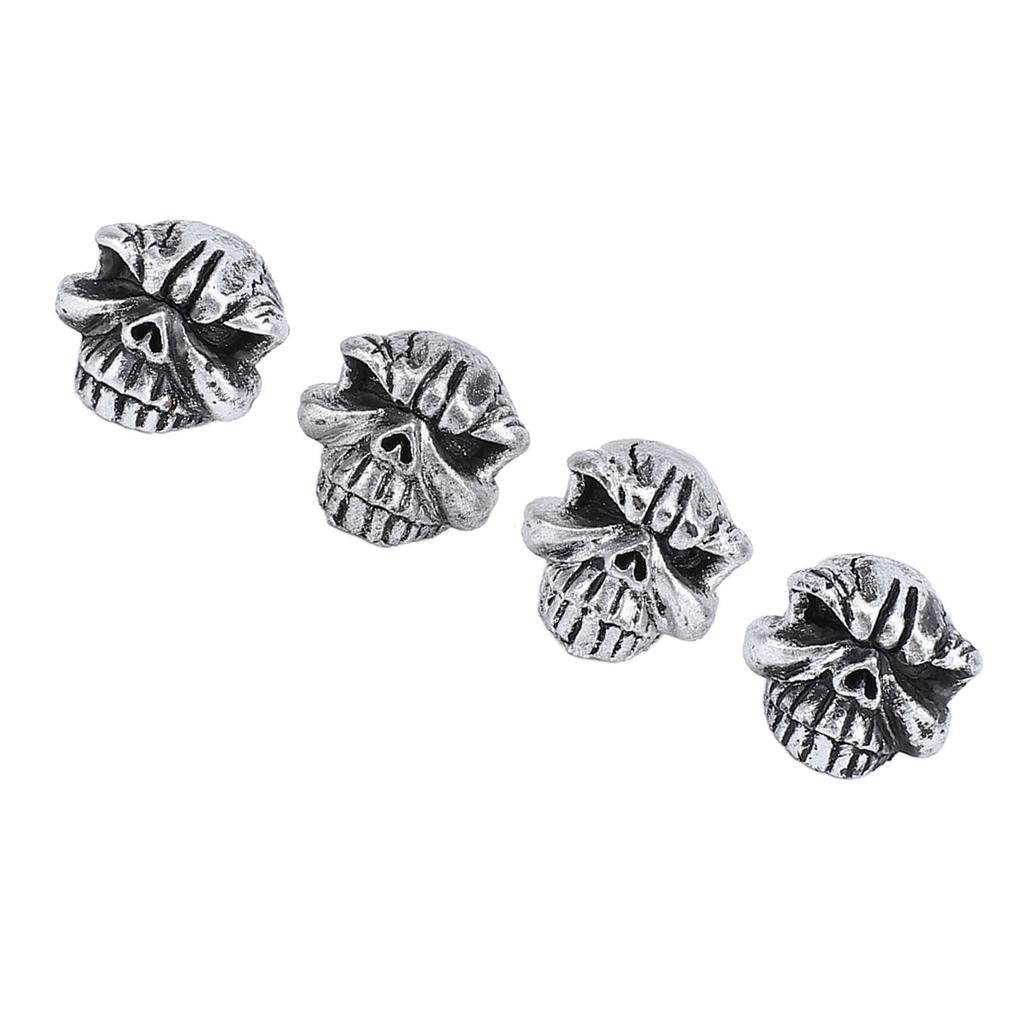 4PCS Tires Valve Stem Cap Universal Fit Skull Style Cool Look Valve Stem Cover for Car Truck Bike