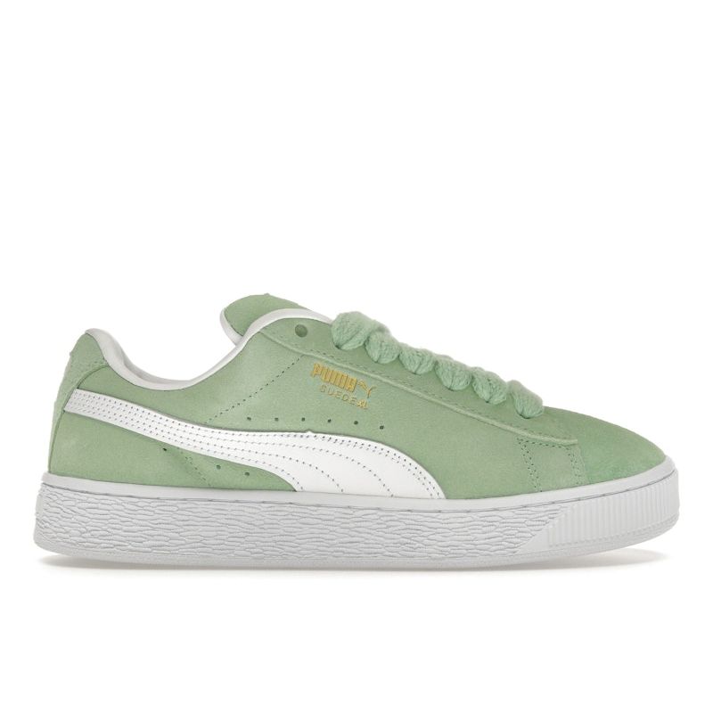Puma Suede XL Pure Green Men Sneakers White 395205-07
