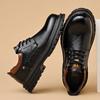 Spring Autumn New British Platform Derby Shoes Men Fashion Lace Designer Work Shoes Male Low Top Solid Color Leather Shoe Man