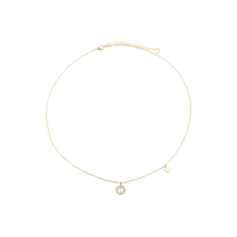 South Korea Dongdaemun Collarbone Chain Keep The Letter H Necklace Women'S Fashion Temperament Design Simple Neck Chain