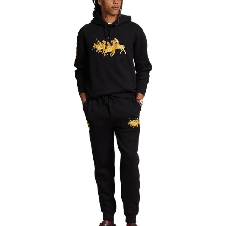 Polo Ralph Lauren FW22 Holiday Collection Fleece Jogger Pants Men bottoms Black MNPOPNT1BQ20285-001