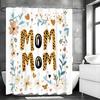 Happy Mother's Day Floral Mom Text Shower Curtain, Bathroom Decorative Shower Curtain, Waterproof Shower Curtain with Hooks