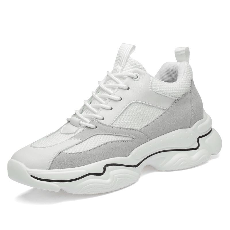 Men's Invisible Height Increasing Running Shoes - Thick Sole, Low-Top Mesh, Casual Dad Shoes for Spring