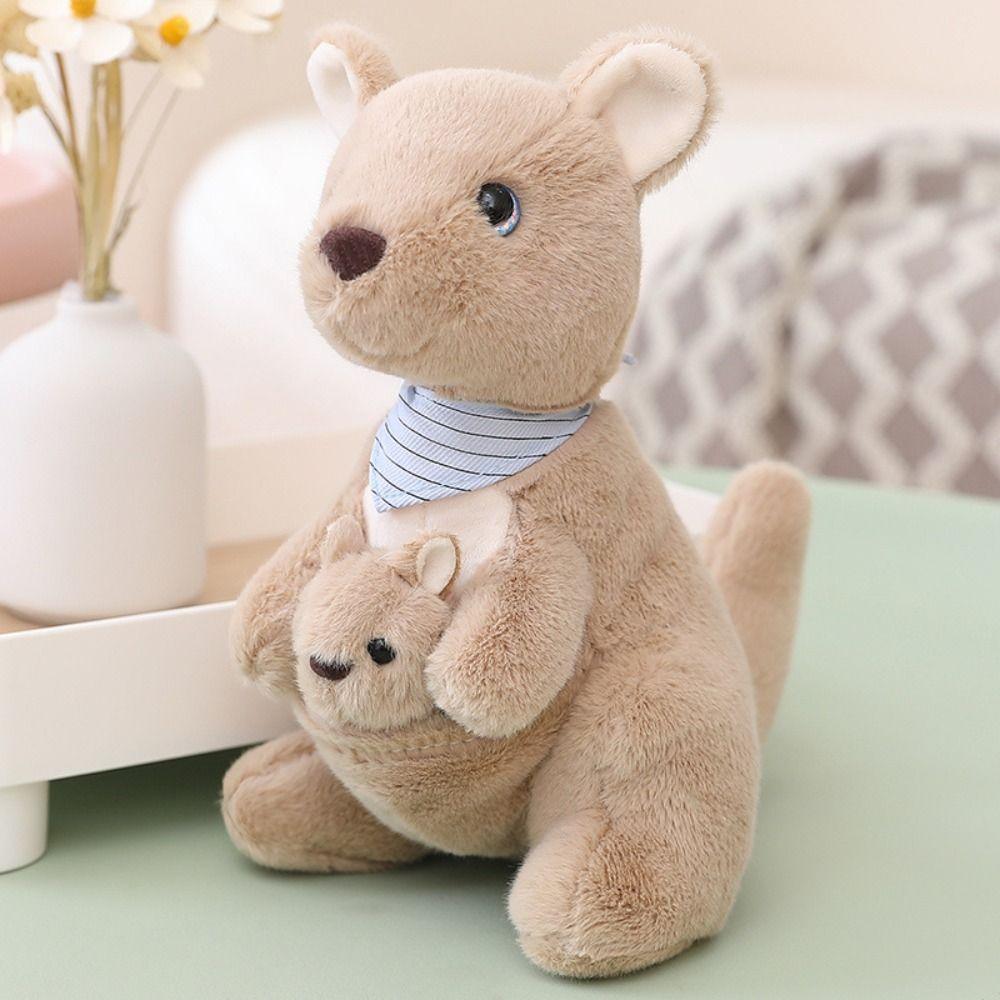 PP Cotton Mother and Son Kangaroos Plush Toy Kangaroo Soft Kids Stuffed Toy  Kids Playing Supplies