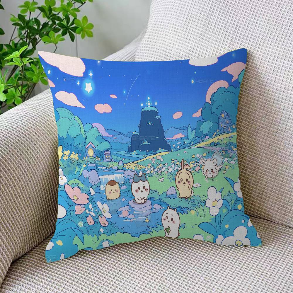 Cute Cartoon C-Chiikawas Pillow Cushion Cover Pillowcase Living Room Sofa Home Decor