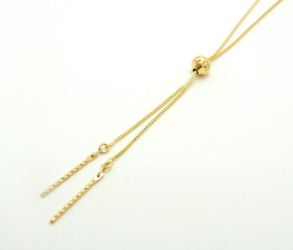 18K Necklace Slide Long Necklace Venetian Chain Necklace In Japan Yellow Gold Total Length [Honma Jewelry] Y-shaped (Made 73cm)
