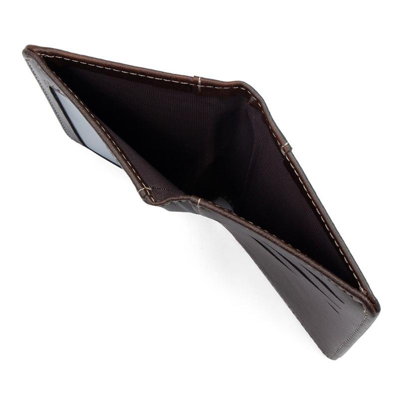 Men’s Vintage Leather Bifold Wallet, Slim Short Wallet with ID Window, Credit Card Holder, Cash Pocket, Casual Business Wallet