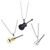Musical Guitar Pendant with 60cm/24in Chain Hip Hop Music Style Stainless Steel Guitar Pendant Jewelry Personalized Gift