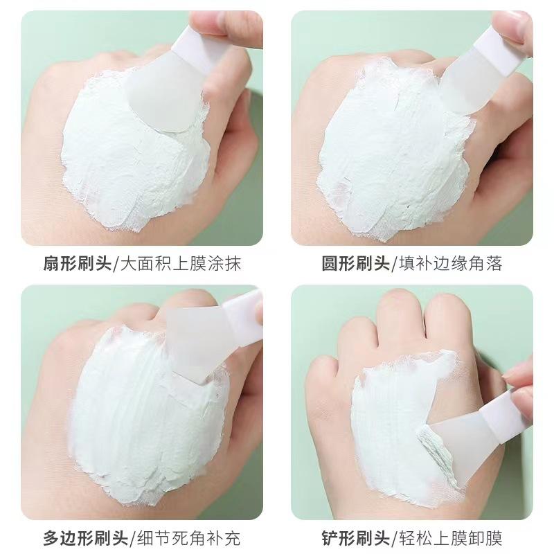 Silicone Facial Mask Brush Mini Short Handle Portable Mud Mask Applicator