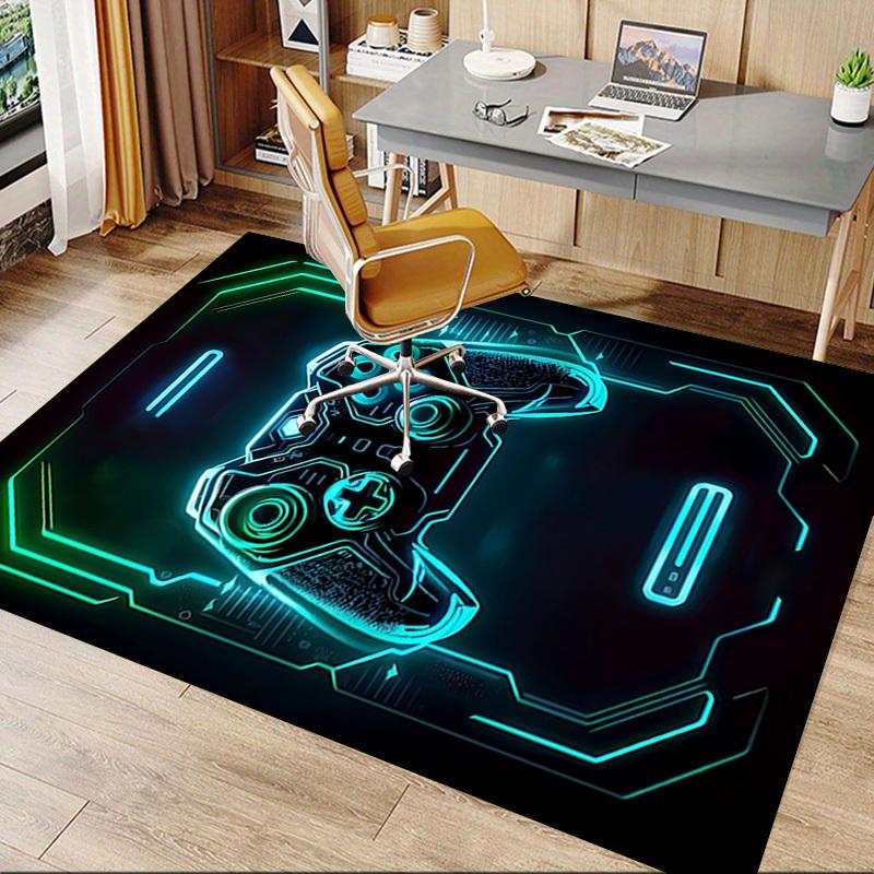 1PC Gaming Controller Neon Lights Non-Slip Floor carpet, Office, family, bedroom, Studio - Large Area Rug, Vibrant Colors-C0481