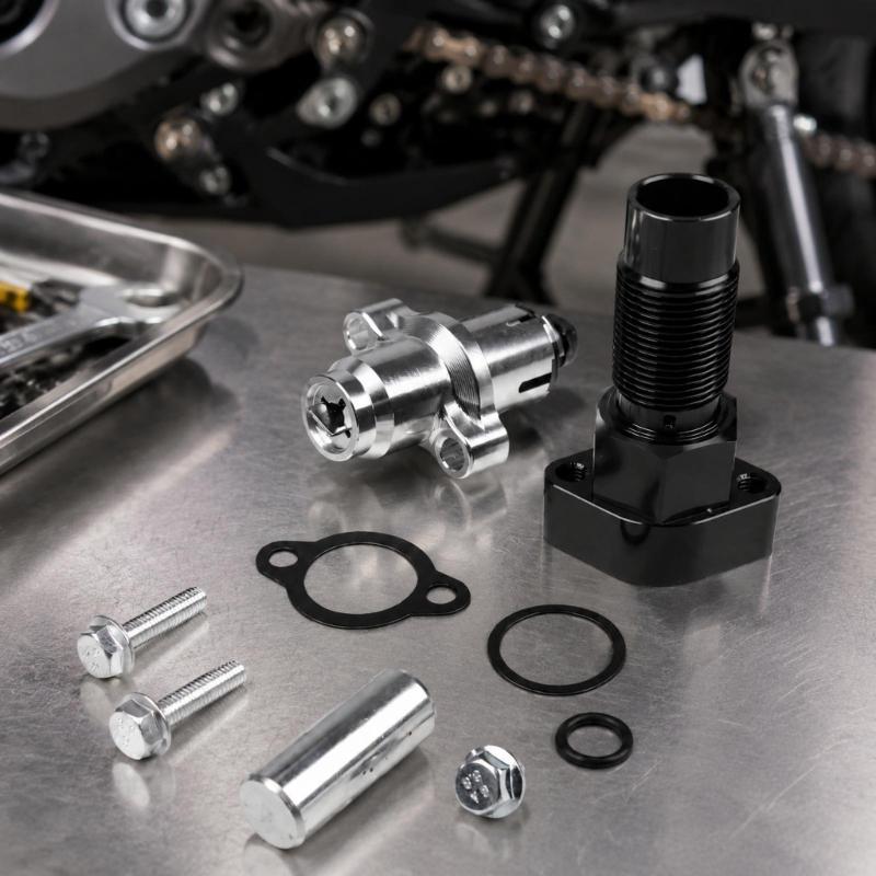 Replacement Timing Chain Tensioner HC00063 3022152 for 900 XP Motorcycle Engine Service, Aluminum Housing Designed to Maintain Engine Chain System