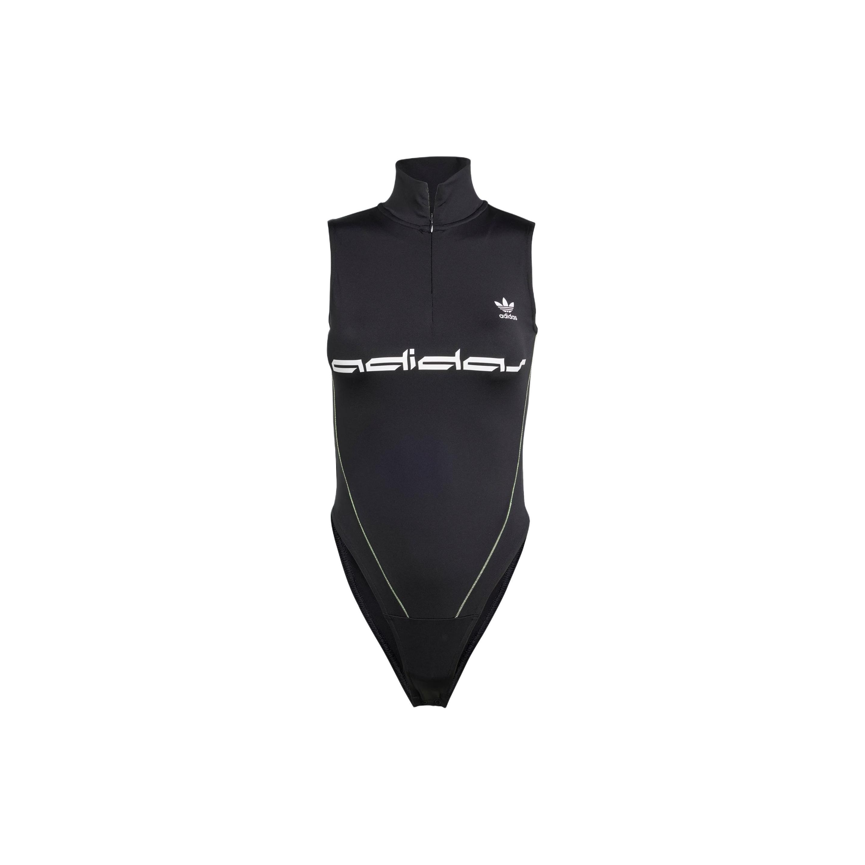 adidas Originals Half-Zip Sleeveless Bodysuit Black Women IT9712 M