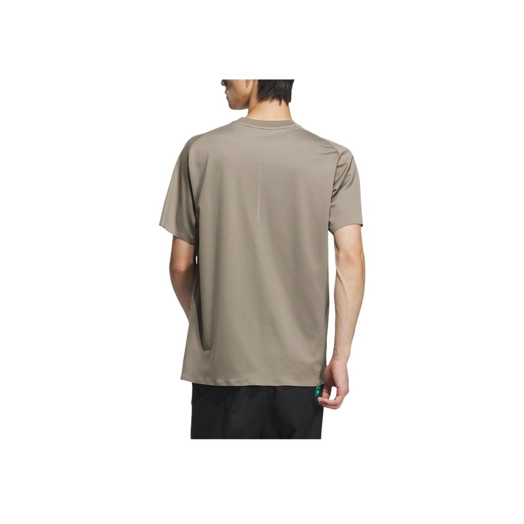 Adidas Wuji Series Cool Comfortable Round Neck Pullover Sports Casual Short Sleeve T-Shirt Men Tops Taupe JI8699