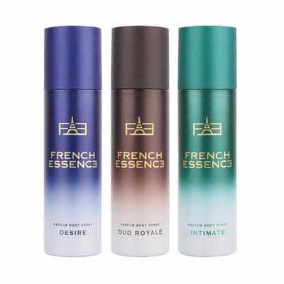 French Essence Parfum Body Spray Combo For Men Pack Of 3 X 120ml - 4.05 Fl.oz. Each