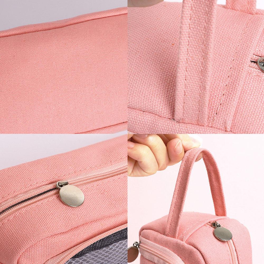 Big Capacity Canvas Fabric Pencil Bag Portable Pencil Case Special Open Window Design