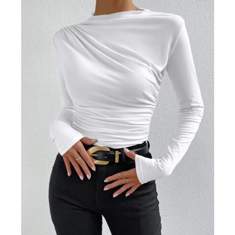 High Collar Bottoming New Autumn and Winter Slim Fit Tops Versatile Slimming Multi-color Long-sleeved T-shirts